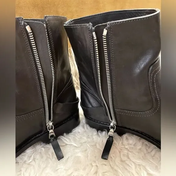 NWT Rag & Bone Oliver Leather Boot Zippers Black 39 (9) - Picture 6 of 10